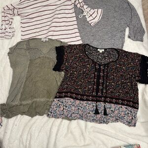 Floral and Striped Blouse Set -  all 4 for $15